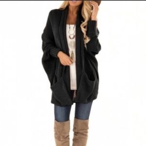 Black cardigan- Size Medium. Oversized fit!